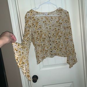 Yellow & white Shyanne Long/Flared Sleeve